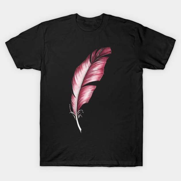 Red feather T-Shirt by Anilia